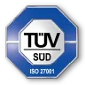 ISO 27001 certified by TÜV SÜD