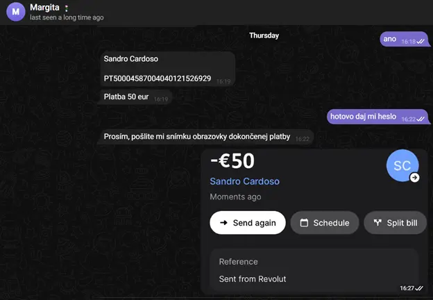 Fake payment 50 Eur