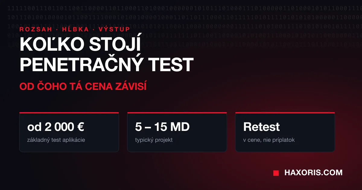 Cena penetračného testu a jej zložky