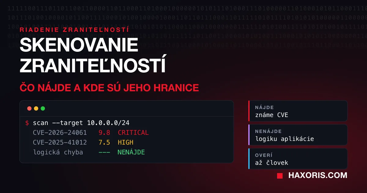 Skenovanie zraniteľností a evidencia CVE